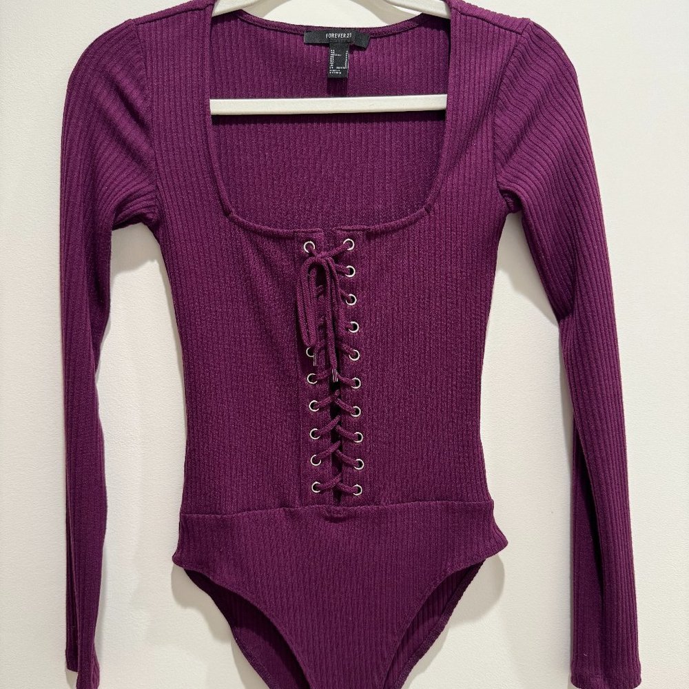 Forever 21 Purple Long Sleeve Bodysuit